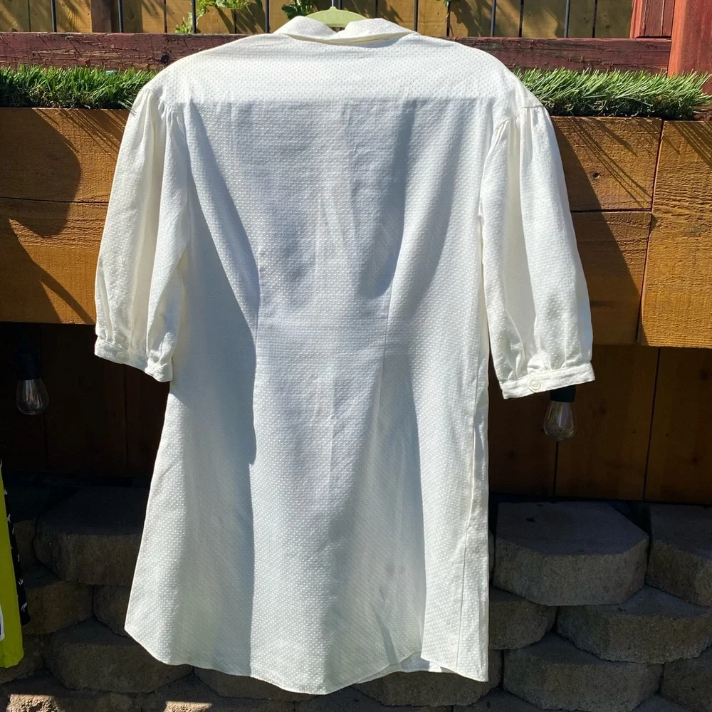 NWT-Original Penguin Brand Sz-S Swiss Dot off-white dress w/pockets! - Picture 2 of 5
